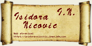 Isidora Nicović vizit kartica